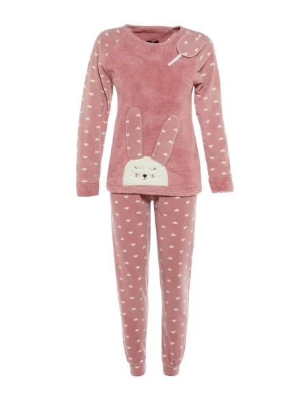 Trendyol Pijama roz / roz / negru alb