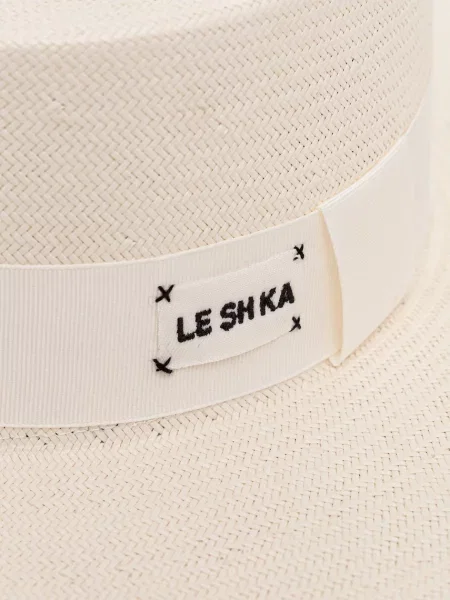 LE SH KA headwear LE SH KA капелюх плетений White Canotier білий