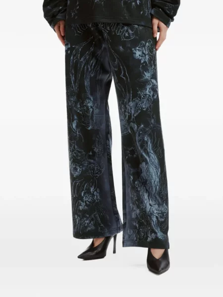 Pantaloni We11done cu imagine alergare negru