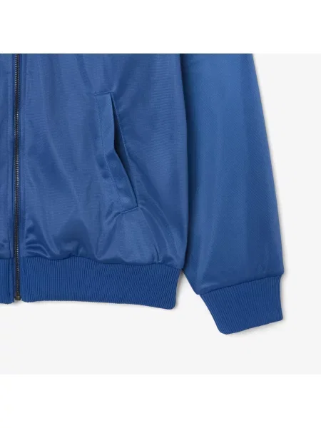 Lacoste Bluza Satynowa Z Dzianiny Pointelle W Luźnym Kroju niebieska