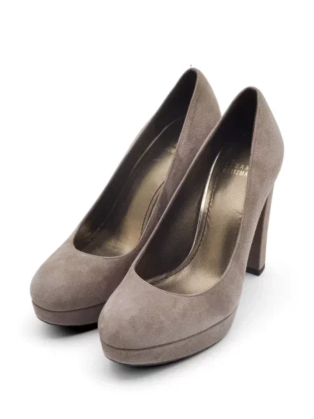 Pantofi cu toc Stuart Weitzman din piele de căprioară cu platformă