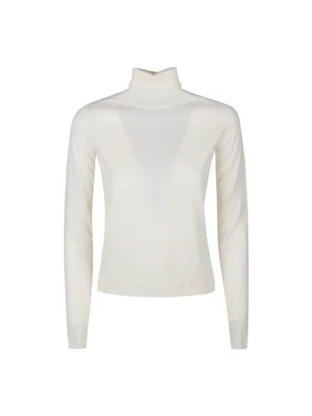 Sweter z golfem Max Mara elegancki biały