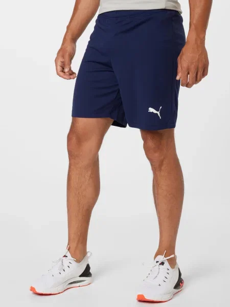 PUMA Pantaloni sport TeamRise bleumarin alb