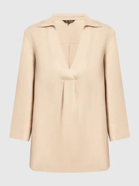 Блуза із льону Loro Piana бежева