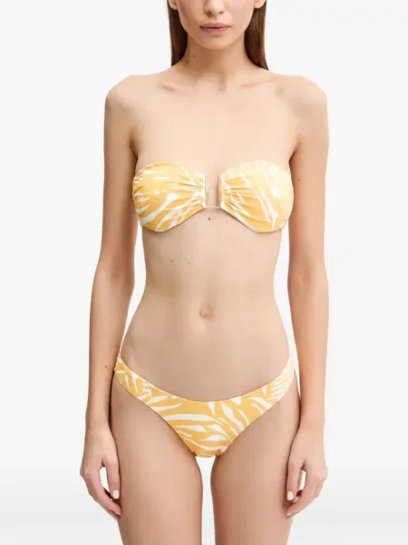 Bikini Melissa Odabash cu imagine cu model zebră galben