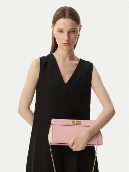 Tommy Hilfiger Дамска чанта Th Modern Clutch Светлорозов