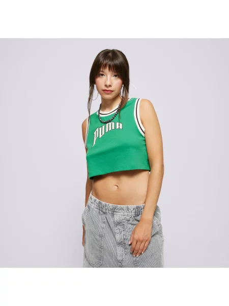 Puma T-Shirt Graphic Cropped zielona
