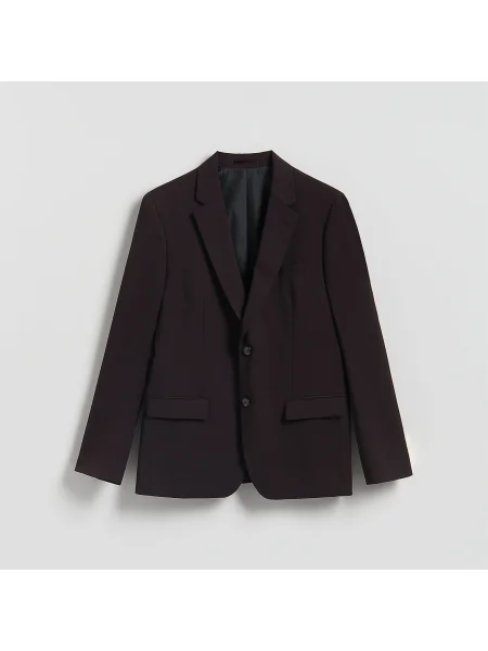 Reserved Slim fit zakó keverékkel mahagónibarna