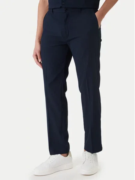 Calvin Klein Παντελόνι υφασμάτινο Σκούρο Straight Fit μπλε