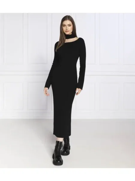 Twinset Actitude Rochie cu adaos de lână negru