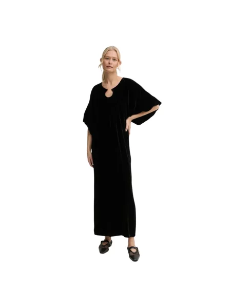 Lniana sukienka maxi By Malene Birger czarna
