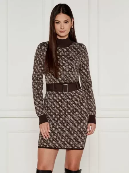 GUESS Rochie cu cordon LISE maro