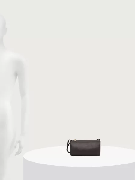 Answear.LAB чанта crossbody дамска от кожа кафяво