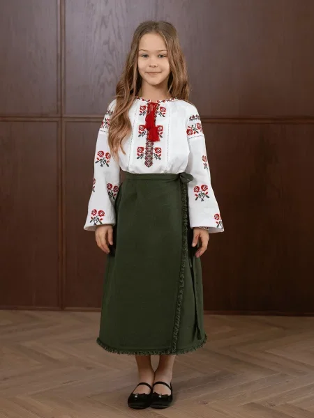 Детская юбка миди Edelvika зеленая
