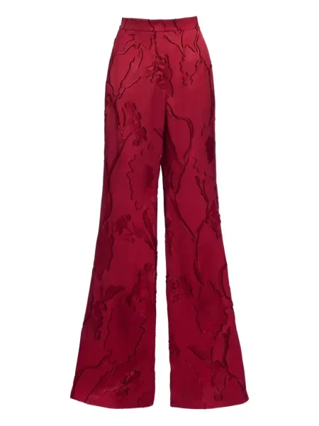 Pantaloni Elie Saab din jacard roșu