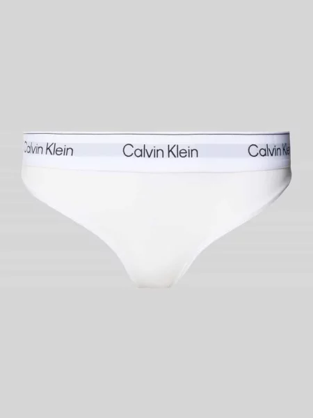 Stringi z elastycznym pasem z logo Calvin Klein Underwear białe