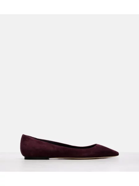 Balerini Jimmy Choo din piele de căprioară bordo