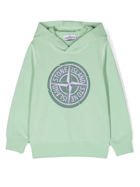 Bluza z kapturem dziecięca Stone Island zielona