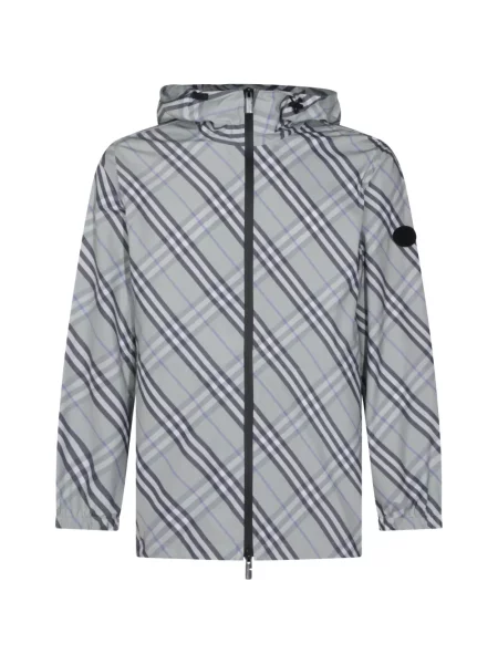 Geacă Burberry cu glugă gri