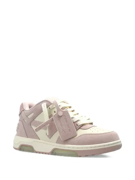 Sneakerși Off-white din piele de căprioară alb