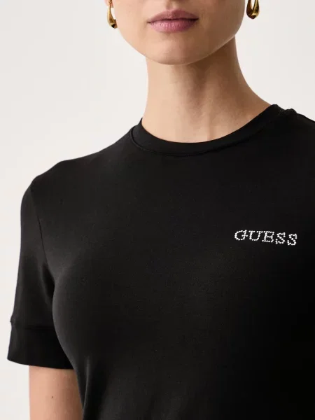 Guess T-shirt z modalem GRETA czarna