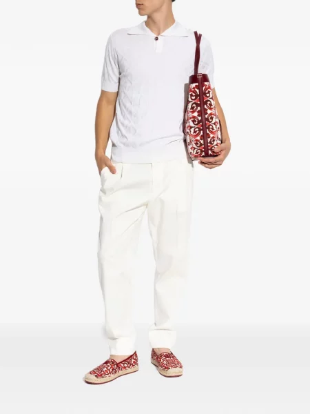 Jacquard pólóing Dolce & Gabbana autogrammal fehér
