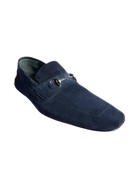 Półbuty Gucci zamszowe niebieskie