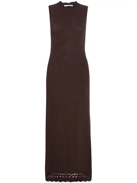 Rochie maxi Frame fără mâneci tricotate de costum maro