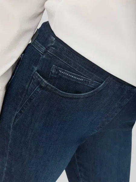 Jeansy o kroju straight fit z elastycznym pasem Raphaela By Brax niebieskie