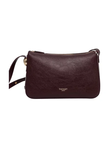 Torebka crossbody Twinset skórzana brązowa