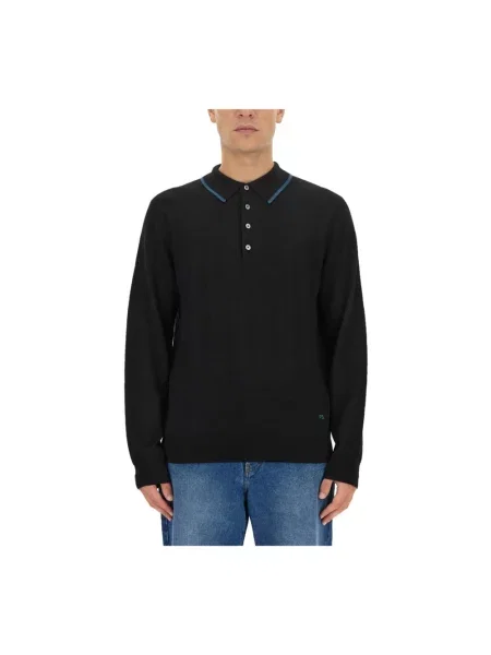 Dzianinowy sweter Ps By Paul Smith z długim rękawem czarny