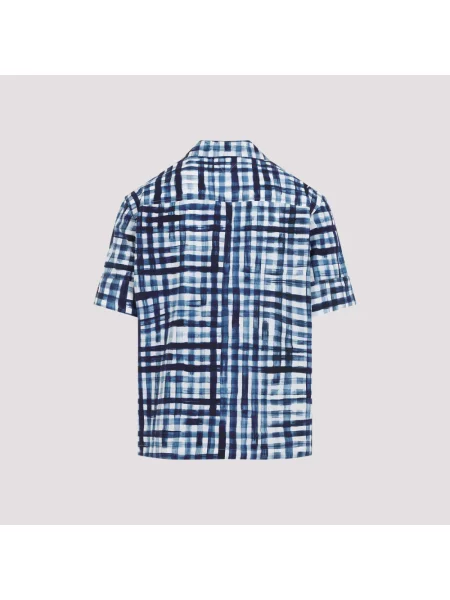 Koszula Bottega Veneta z nadrukiem niebieska