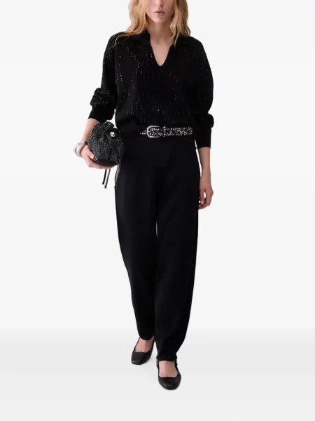 Pulover Liu Jo cu broderie negru