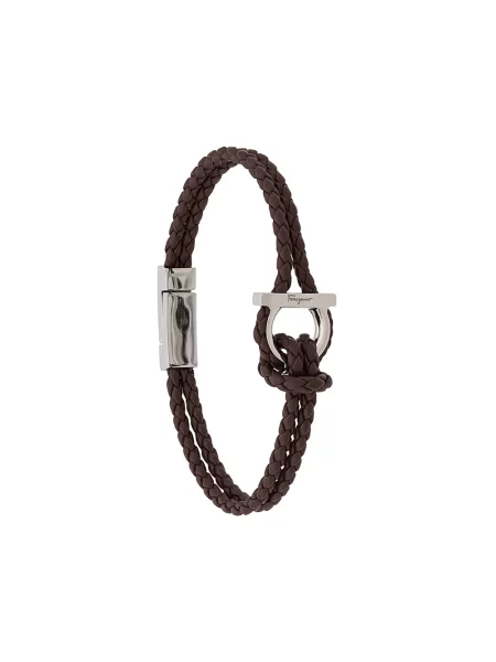 Brăţară Ferragamo din piele țesută maro