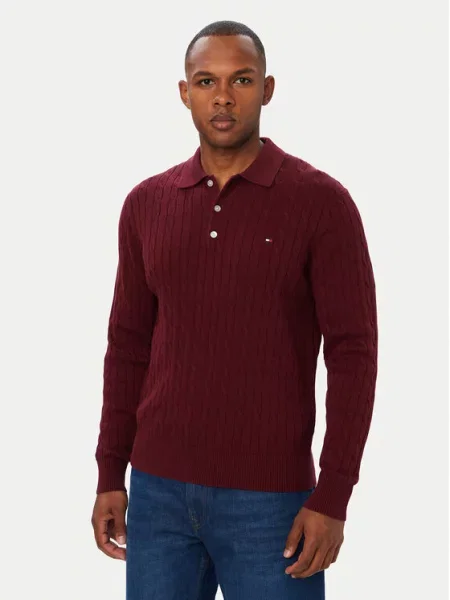 Tommy Hilfiger Pulover Classic Bordo rdeča