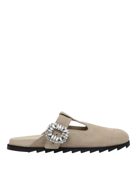 Klapki mules Roger Vivier beżowe
