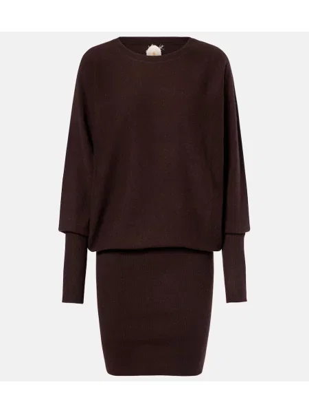 Vlnené oblekové šaty Jardin Des Orangers hnedá