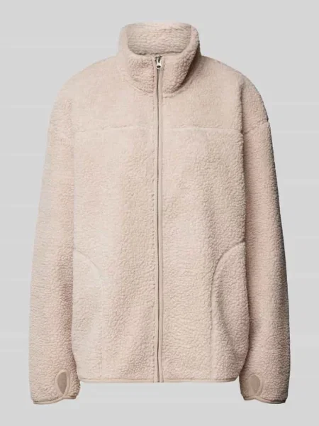 Kurtka typu krój regular fit z tkaniny typu teddy ze stójką model „SADIA” Pieces biała