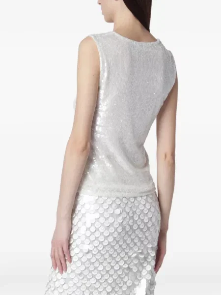 Top P.a.r.o.s.h. cu paiete alb