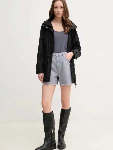 Джинсові шорти Pepe Jeans A-LINE SHORT UHW RACHEL однотонні висока посадка сірий