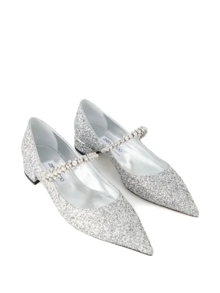 Pantofi cu toc Jimmy Choo de cristal argintiu