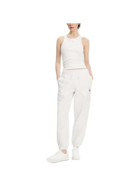 Calvin Klein Jeans Teplákové nohavice Monologo biela