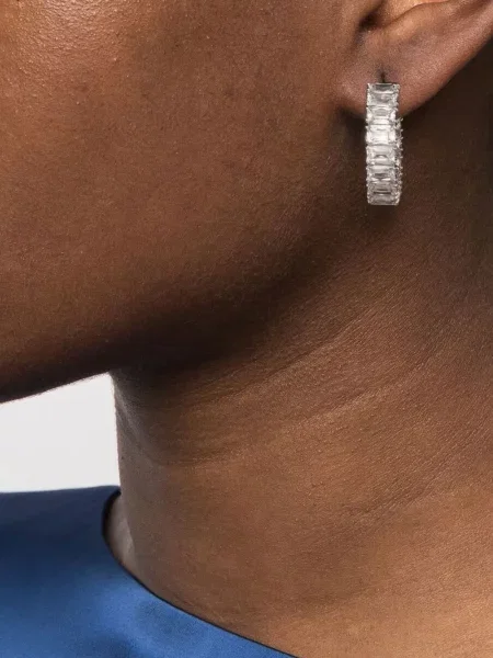 Auskarai Swarovski balta