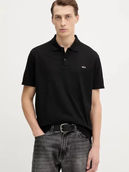 Polo majica Paul&Shark Knitwear bez uzorka crna