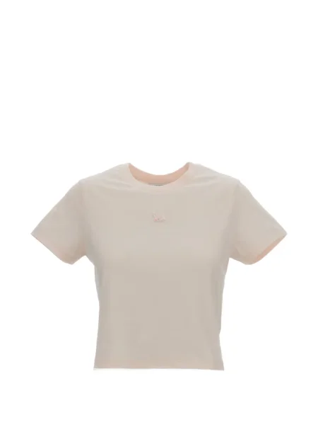 Tricou Maison Kitsune cu decolteu rotund roz