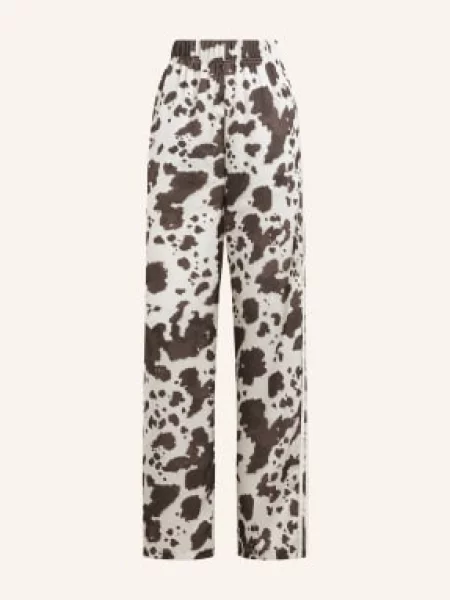 Adidas Originals Tréninkové Kalhoty Originals Satin Wide Leg Ze Saténu tmavě / krémová hnědá