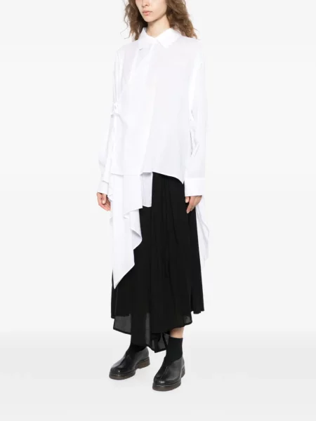 Cămașă Yohji Yamamoto asimetrică alb
