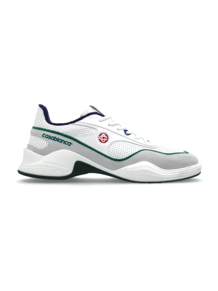 Sneakersy Casablanca skórzane z logo białe