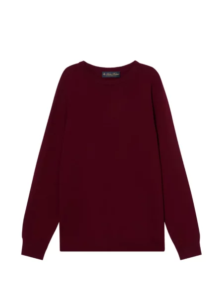 Pulover Brooks Brothers din cașmir cu decolteu rotund roșu