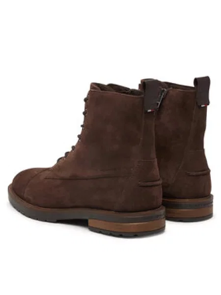 Šnurovacia obuv Tommy Hilfiger Cleated Hilfiger Sde Moc Boot hnedá